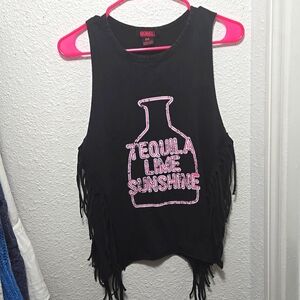 Rock & roll denim tequila shirt